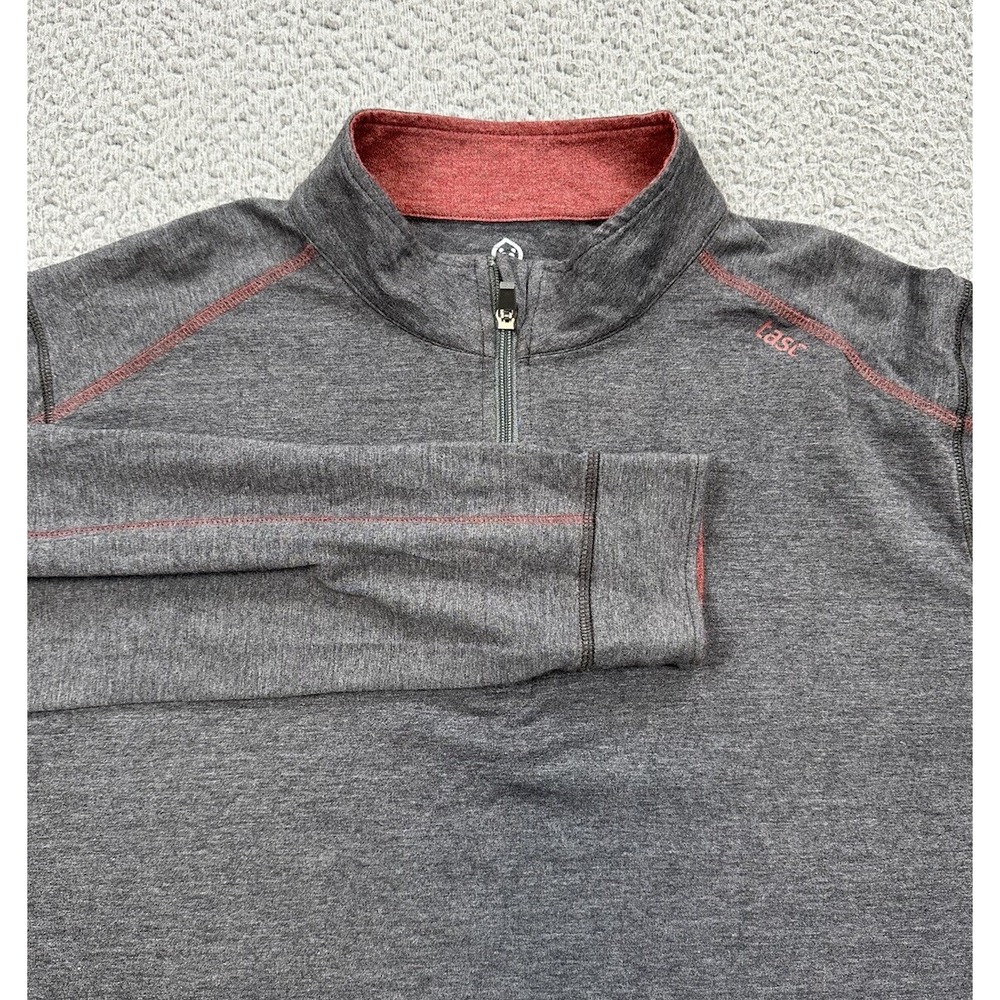Tasc Performance Pullover Mens Large Gray Mosotech Bamboo 1/4 Zip Stretch Golf